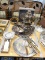 (TABLE) LOT OF SILVER-PLATE DINNERWARE; 18 PIECE LOT OF ASSORTED SILVER-PLATE DINNERWARE TO INCLUDE