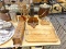 (TABLE) LOT OF WOODEN ITEMS; 8 PIECE LOT OF ASSORTED WOODEN ITEMS TO INCLUDE AN ICE BUCKET, A WOVEN