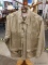 (COAT RACK) BUTTON UP SHIRT; TAN, GENUINE FILSON GARMENT BUTTON UP SHIRT WITH 4 FRONT POCKETS.