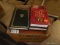 (TABLE) BOX OF ASSORTED BOOKS; ~15 PIECE LOT OF MISCELLANEOUS BOOKS TO INCLUDE TITLES SUCH AS 