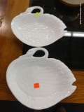 (R2) SWAN SHAPED PLATES; PAIR OF MATCHING NIPPON CHINA NEW WHITE SWAN SHAPED SERVING DISHES WITH A