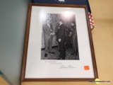 (R3) SIGNED PHOTO OF RICHARN NIXON AND CHARLES ROWE; FRAMED PHOTO OF NIXON AND ROWE SHAKING HANDS,