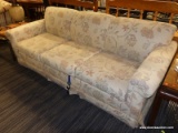 (R3) STEARNS & FOSTER CONVERTIBLE FASHION SOFA; SOFA WITH A PULL OUT SOFA AND A FADED FLORAL FABRIC.