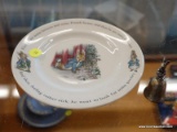 (R1) LOT OF PETER RABBIT PLATE AND BELL; 2 PIECE LOT TO INCLUDE A PETER RABBIT PLATE WITH QUOTES