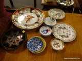 (R3) LOT OF ASSORTED CHINA; 11 PIECE LOT OF ASSORTED CHINA TO INCLUDE 3 NUT DISHES, 3 SAUCERS, A