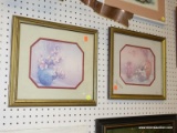 (WALL) FRAMED STILL LIFES; PAIR OF ORIENTAL STILL LIFES OF A TREE BRANCHES IN A FLOWER POT. HAS