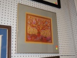 (WALL) FRAMED PRINT; SIGNED BY THE ARTIST AND NUMBERED 50/50. DEPICTS A VIBRANTLY COLORED TREE WITH