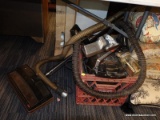 (WALL) VINTAGE RAINBOW VACUUM CLEANER; HAS THE VACUUM, A HOSE, AND OTHER ATTACHMENTS. ALL ARE IN A