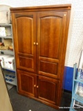 (BWALL) WOODEN ENTERTAINMENT CENTER/ARMOIRE; TALL WOODEN ENTERTAINMENT ARMOIRE WITH TWO FRONT