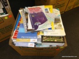 (TABLE) BOX LOT OF ASSORTED BOOKS/MAPS; BOX LOT OF OVER 30 ITEMS SUCH AS; MAPS OF SCOTLAND, NORTH