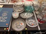 (TABLE) LOT OF ASSORTED GLASSWARE; LOT INCLUDES 15 PIECES SUCH AS A 2 HANDMADE ENGLISH LEAD CRYSTAL
