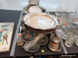 (TABLE) LOT OF ASSORTED KITCHENWARE; 20 PIECE LOT OF ASSORTED KITCHENWARE TO INCLUDE A SILVER-PLATE