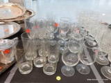 (TABLE) LOT OF ASSORTED GLASSWARE; 23 PIECE LOT OF ASSORTED GLASSWARE TO INCLUDE WINE GLASSES,