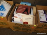 (TABLE) BOX OF BOOKS; ~20 PIECE LOT OF ASSORTED BOOKS TO INCLUDE 