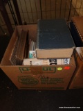 (TABLE) BOX OF ASSORTED BOOKS; ~15 PIECE LOT OF ASSORTED BOOKS TO INCLUDE AMERICAN CLASSICS LIKE TO