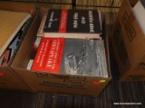 (TABLE) BOX OF ASSORTED BOOKS; ~15 PIECE LOT OF ASSORTED BOOKS TO INCLUDE TITLES SUCH AS 