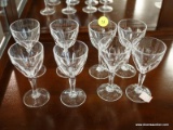 (R2) LOT OF CORDIAL GLASSES; 8 PIECE LOT OF CRYSTAL CORDIAL GLASSES.