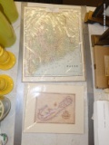 (TABLE) PAIR OF MAP PRINTS; 2 MAP PRINTS TO INCLUDE A PRINT OF BERMUDA (7 IN X 5 IN) AND A PRINT OF