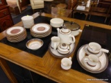 (R2) LOT OF DENBY CHINA; 33 PIECE LOT OF DENBY POTTER'S WHEEL RUST RED DINNERWARE TO INCLUDE 2 TEA