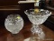 (R2) CRYSTAL GLASS BOWLS; 2 PIECE LOT OF CRYSTAL GLASS BOWLS TO INCLUDE A CONCAVE TOP BOWL WITH LEAF