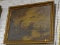 (WALL) PAINTING ON BOARD; ANTIQUE PAINTING ON BOARD OF A WATERMILL ON A RIVER WITH A SAILBOAT ON THE