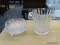 (R3) GLASS BOWLS; 2 PIECE LOT OF DECORATIVE GLASS BOWLS TO INCLUDE AN ELEVATED BOWL WITH ASTRAL