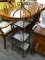 (R3) METAL TIERED STAND; 3 TIERED METAL STAND WITH REMOVABLE TOP. IS IN EXCELLENT CONDITION AND