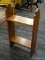 (R4) 2 SHELF BOOKCASE; MAHOGANY BOOKCASE WITH 2 SHELVES. IS IN EXCELLENT CONDITION AND MEASURES 16
