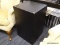 (R4) END TABLE; RECTANGULAR SHAPED PEDESTAL END TABLE IN BLACK. MEASURES 17 IN X 17 IN X 29 IN