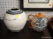 (BACK WALL) 2 PIECE LOT; INCLUDES AN ART POTTERY VASE SIGNED STAN, AND A TEA CUP/TEA POT COMBO WITH