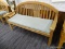 (WALL) SMITH & HAWKEN TEAK BENCH; HEAVY SLATTED TEAK WOOD THREE SEATER BENCH WITH REMOVABLE SMITH