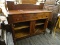 (R2) LATE 1800S EMPIRE SIDEBOARD; VINTAGE SIDEBOARD WITH SPLASH BACK, 2 TOP LOCKING DRAWERS WITH KEY