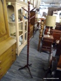 (R2) COAT RACK; 6 PRONG FLOOR COAT RACK WITH A SWIRL STEM AND 3 SPLAY FEET. MEASURES 71.5 IN TALL.