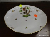 (R1) HEREND HUNGARY VEGETABLE BOWL; HEREND HUNGARY ROTHSCHILD BIRD 10.75 IN OVAL SERVING BOWL.