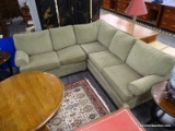 (R3) SECTIONAL SOFA; 2 PIECE GREEN SECTIONAL SOFA FROM FRIENDSHIP UPHOLSTERY (TAYLORSVILLE, NC). IS