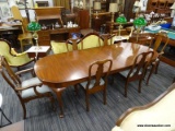 (R3) PENNSYLVANIA HOUSE DINING TABLE AND CHAIRS; INCLUDES A CHERRY QUEEN ANNE DINING TABLE WITH