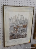 (WALL) FRAMED PRINT; DEPICTS THE VIEW OF RICHMOND FROM THE JAMES, SAYS 