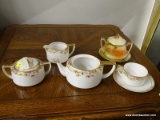 (R1) LOT OF TEA CHINA; 5 PIECE LOT OF HAND PAINTED NIPPON TEA CUP CHINA TO INCLUDE A MATCHING SUGAR