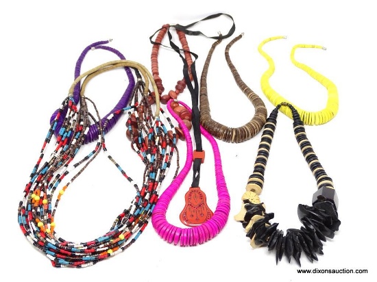 LOT OF ASSORTED NECKLACES; LOT INCLUDES 9 MULTI-STRAND NECKLACES AND SINGLE STRAND CHOKERS IN A