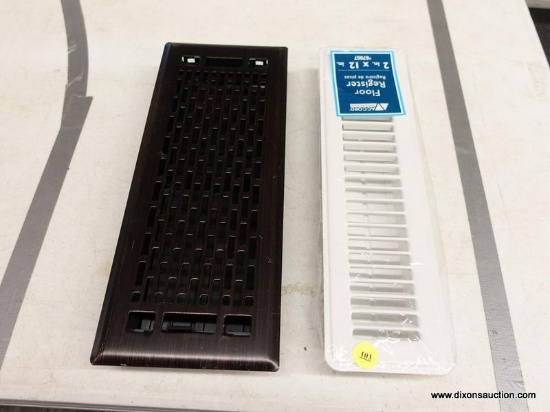 (R1) FLOOR REGISTERS; 2 PIECE LOT TO INCLUDE A WHITE ACCORD FLOOR REGISTER, 2 IN X 12 IN, ITEM NO.