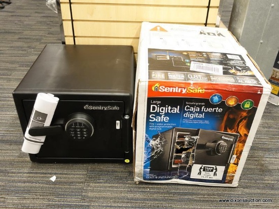 (R1) RESIDENTIAL FLOOR SAFE; SENTRYSAFE, LARGE DIGITAL SAFE WITH FIRE + WATER PROTECTION AND A