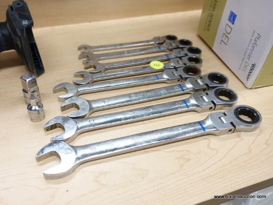 (R1) KOBALT COMBINATION WRENCHES; 8 PIECE LOT OF COMBINATION WRENCHES TO INCLUDE SIZES 10, 11, 12,