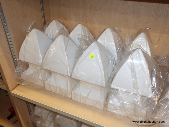 (R1) ARROW FENCE POST CAPS; 8 PIECE LOT OF FREEDOM, WHITE VINYL ARROW FENCE POST CAP FOR USE WITH