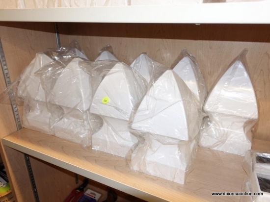(R1) ARROW FENCE POST CAPS; 8 PIECE LOT OF FREEDOM, WHITE VINYL ARROW FENCE POST CAP FOR USE WITH