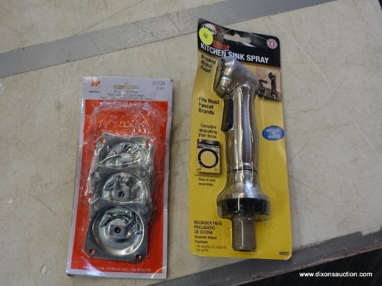 (R1) KITCHEN SINK SPRAY AND ANGLE TOP PLATE HARDWARE; DANCO FITS MOST KITCHEN SINK SPRAYER AND A
