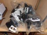 (R1) LOT OF ASSORTED GATE HINGES AND LATCHES; 5 PIECE LOT OF ASSORTED HOME ELECTRIC SUPPLIES AND