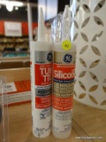 (R1) LOT OF CAULK; 2 PIECE LOT OF GE SILICONE CAULK TO INCLUDE A SILICONE 1 WHITE TUB & TILE CAULK