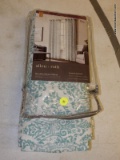 (R1) ALLEN + ROTH CURTAINS; LAPEER GROMMET TOP PANEL CURTAINS WITH A SEAGLASS COLOR. MEASURES 50 IN