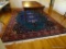 (DR) HANDMADE PERSIAN RUG; HANDMADE PERSIAN RUG IN GREEN, BLUE, RED AND IVORY- EXCELLENT CONDITION-