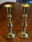(DR) CANDLEHOLDERS; PR OF VIRGINIA METALCRAFTERS BRASS BEEHIVE CANDLE HOLDERS- 10 IN H